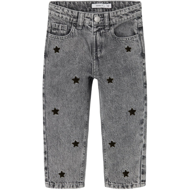 Name It Medium Grey Denim Stars Bella Mom Embroidery Jeans Noos