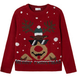 Name It Jester Red Reindeer Rajulle Strik Bluse