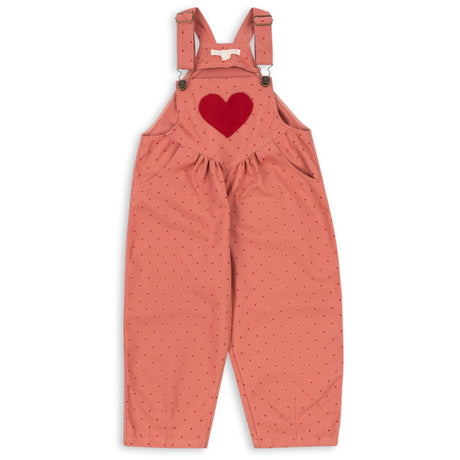 Konges Sløjd Mahogany Dot Nola Heart Overalls GOTS