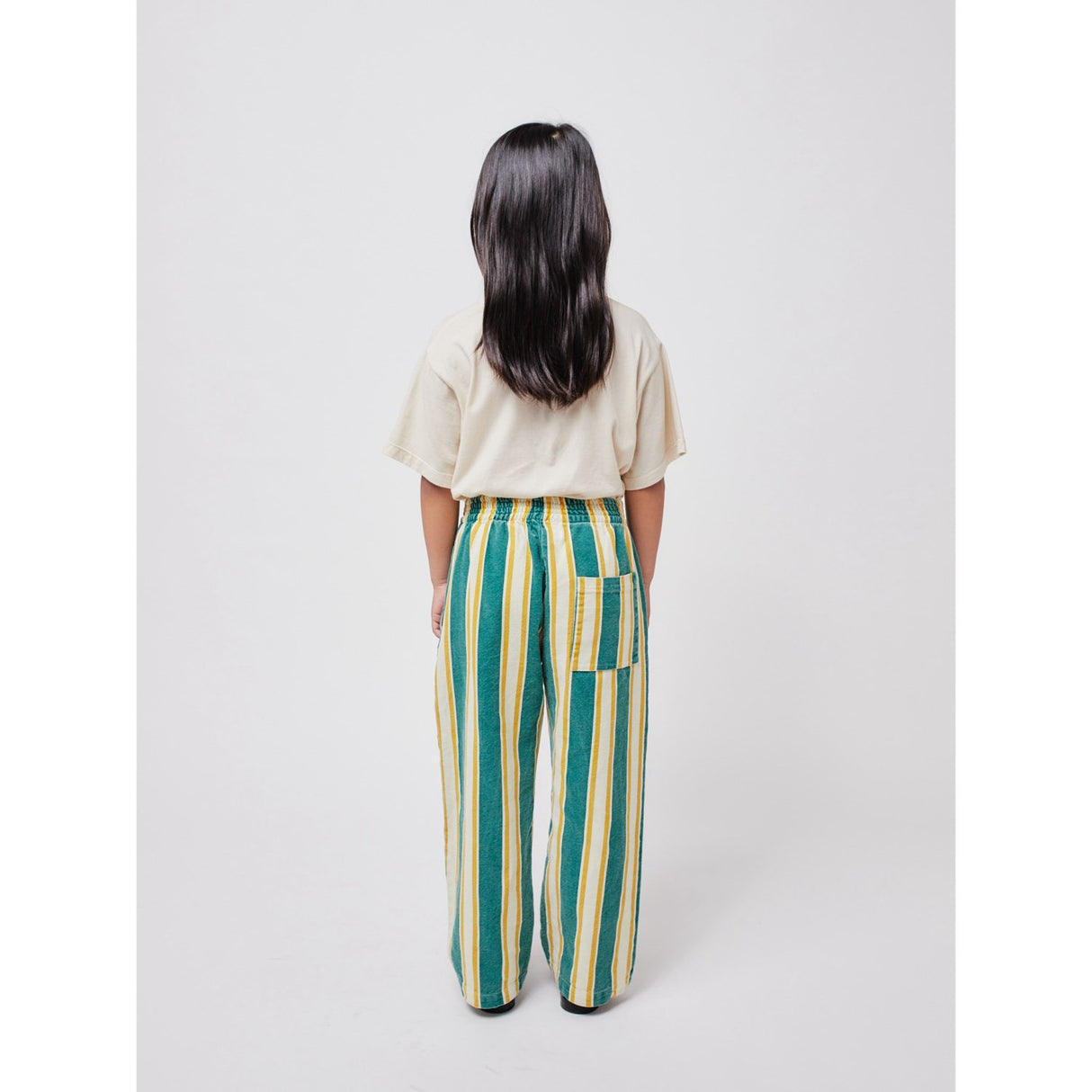 Bobo Choses Dark Green Stripes Straight Bukser