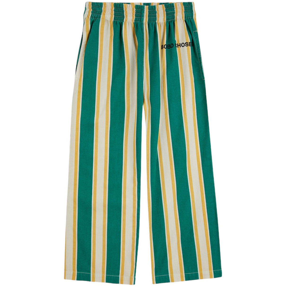 Bobo Choses Dark Green Stripes Straight Bukser