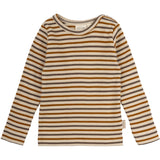 Petit Piao Chocolate Brown/Golden Sun/Dark Off White Bluse Modal Striped