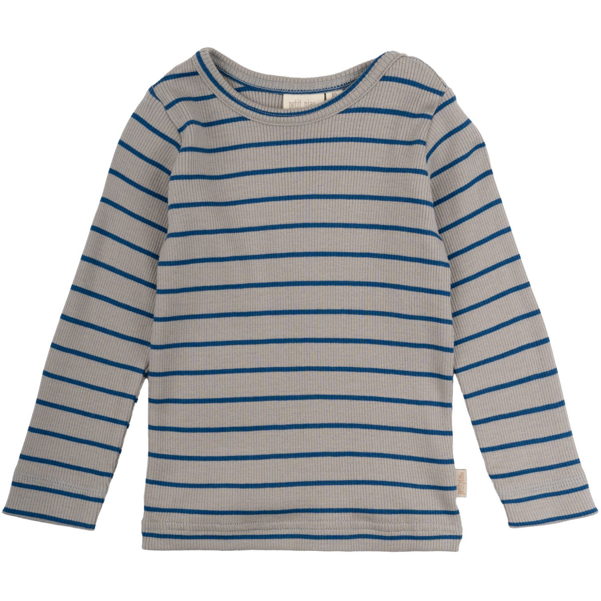 Petit Piao Deep Cobalt/Grey Stone Bluse Modal Thin Striped