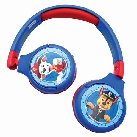 Lexibook Paw Patrol 2 in 1 Bluetooth® and Wired comfort foldable Headphones with kids safe volume