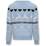 kids ONLY Cashmere Blue Medium Blue Merry Xmas Strik Bluse