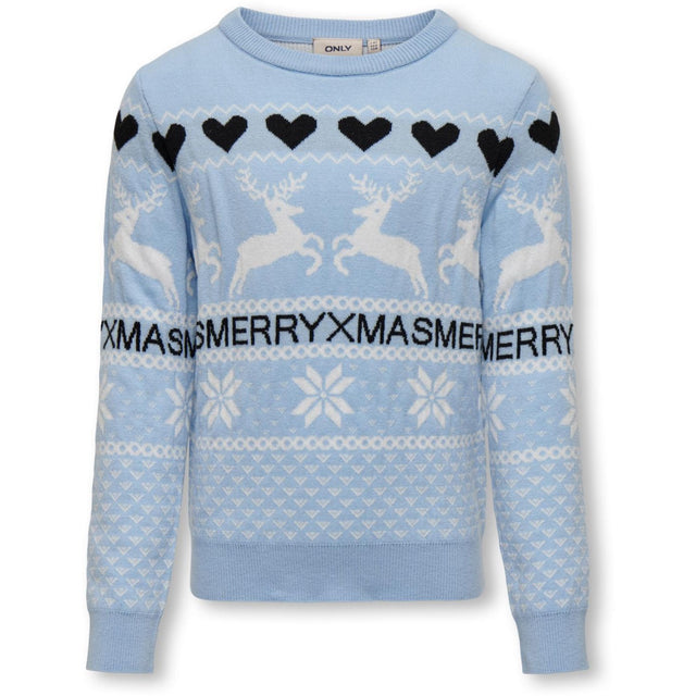 kids ONLY Cashmere Blue Medium Blue Merry Xmas Strik Bluse