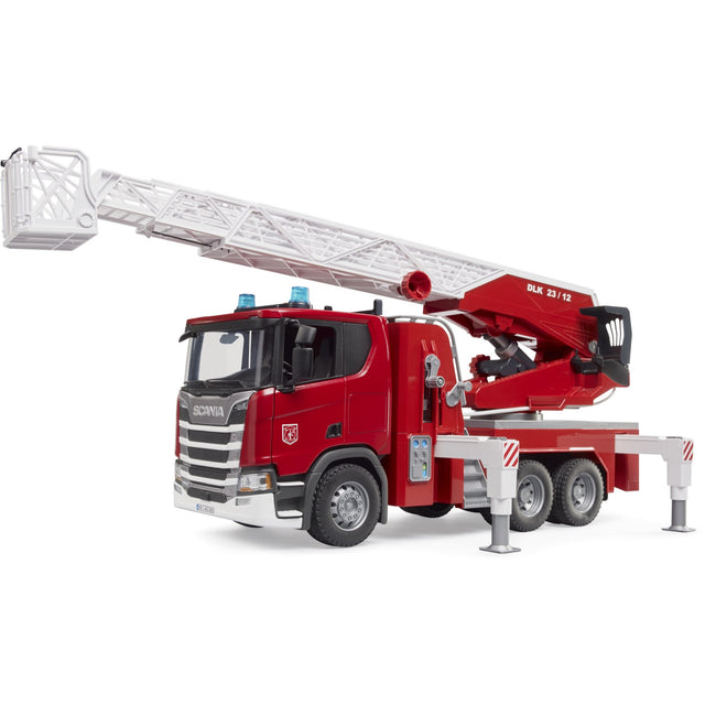 Bruder Scania Super 560R fire engine w ladder, waterp.LS