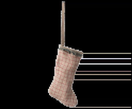 Maileg Strømpe Ornament ternet - Sand