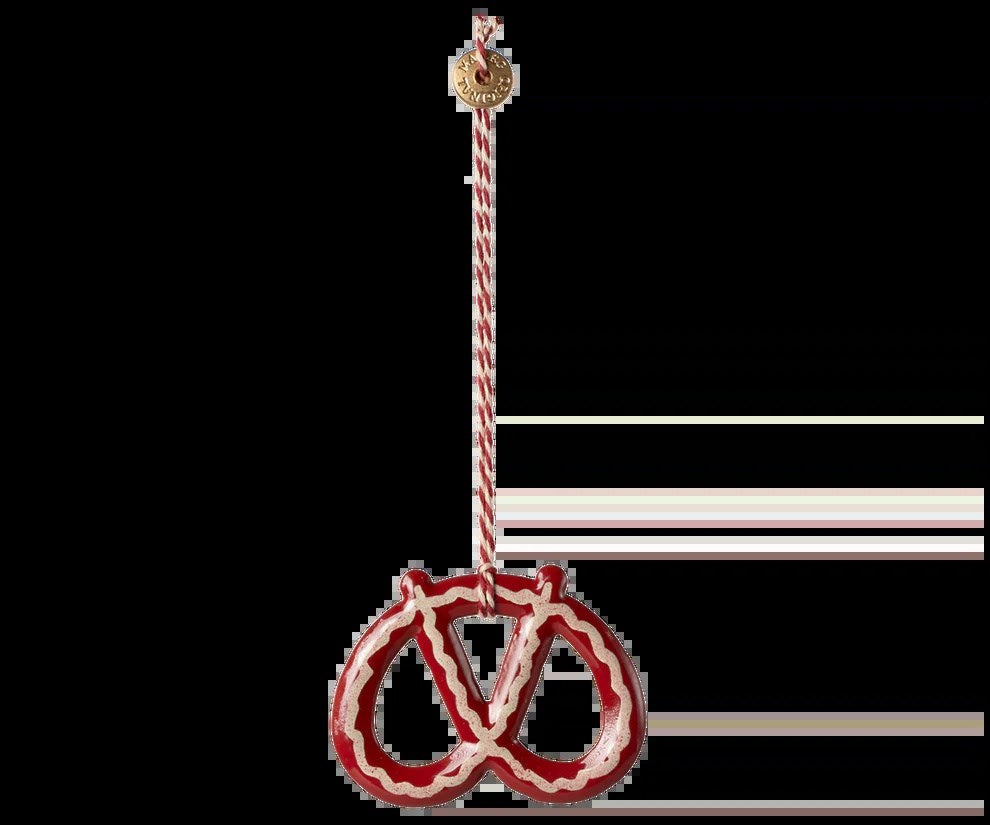 Maileg Metal ornament, Pretzel - Stribe