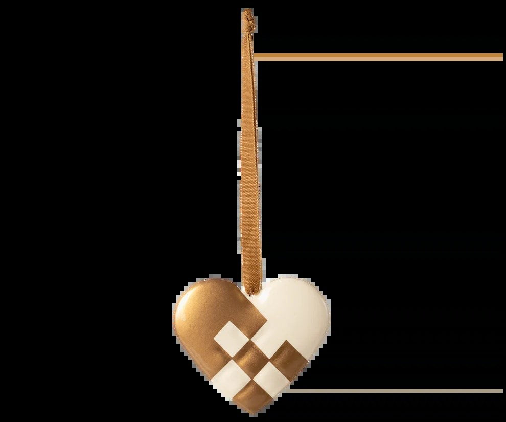 Maileg Metal ornament, Lille hjerte - Guld