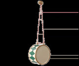 Maileg Metal ornament, Stor tromme - Mørkegrøn