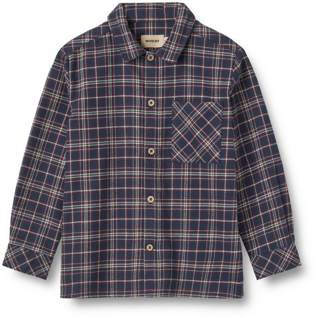 Wheat Navy Check Shirt Oscar