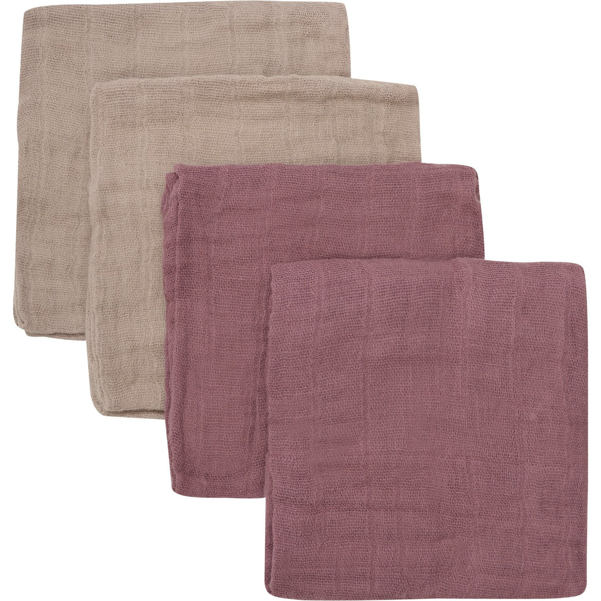 Pippi Withered Rose Økologiske Stofbleer Muslin 4-pack