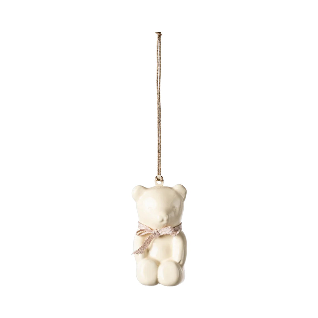 Maileg Metal ornament, Bamse - Råhvid/Rose