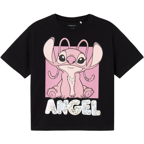 Name It Black Angel Nyri Lilo & Stitch Regular T-Shirt