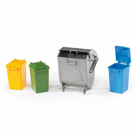 Bruder Accessories: Garbage can set (3 small, 1 large)