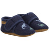 En Fant Navy Uld Slippers Med Broderi