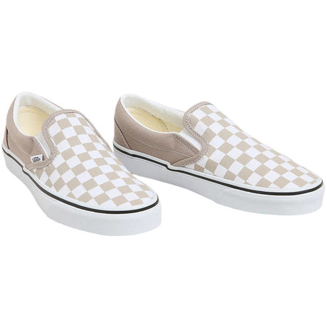 VANS Neutral Checkerboard BROWN/WHITE Classic Slip-On Neutral Checkerboard