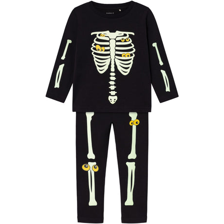 Name It Black Yellow Oween Top Sæt Skeleton