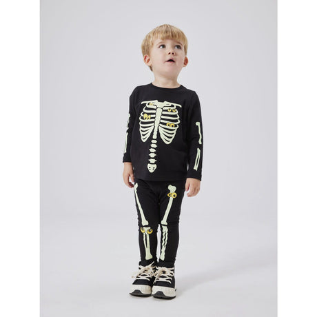 Name It Black Yellow Oween Top Sæt Skeleton