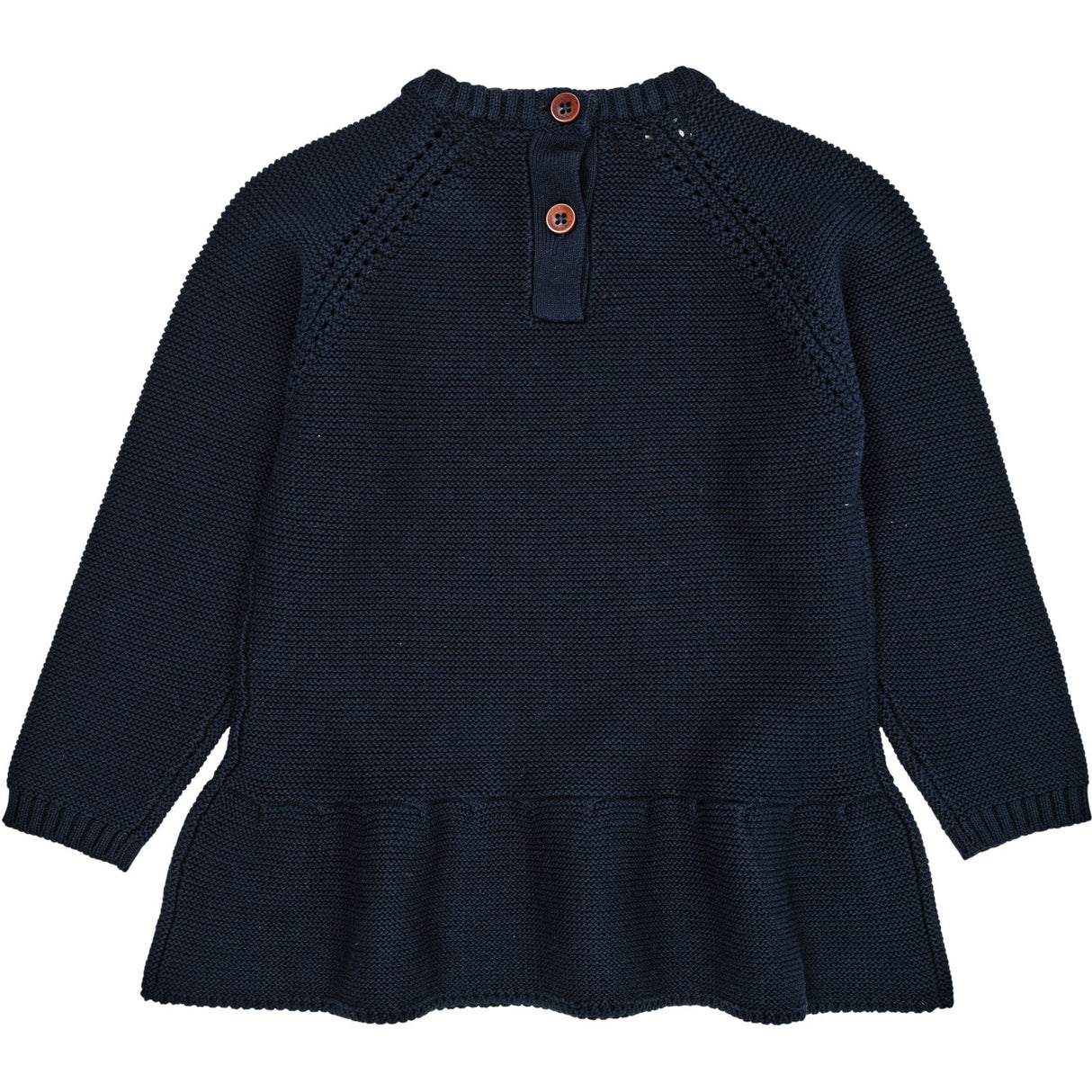 COPENHAGEN COLORS Navy Strikket Bluse m. Flæse