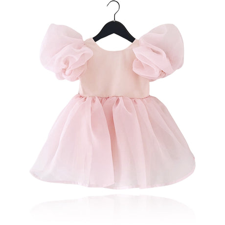 Dolly by Le Petit Tom DollyPink Dolly World V-Back Puff Sleeve Organza Tutu Kjole