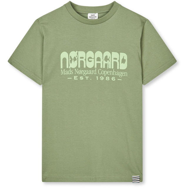 Mads Nørgaard Oil Green Printed Tee Thorlino Tee