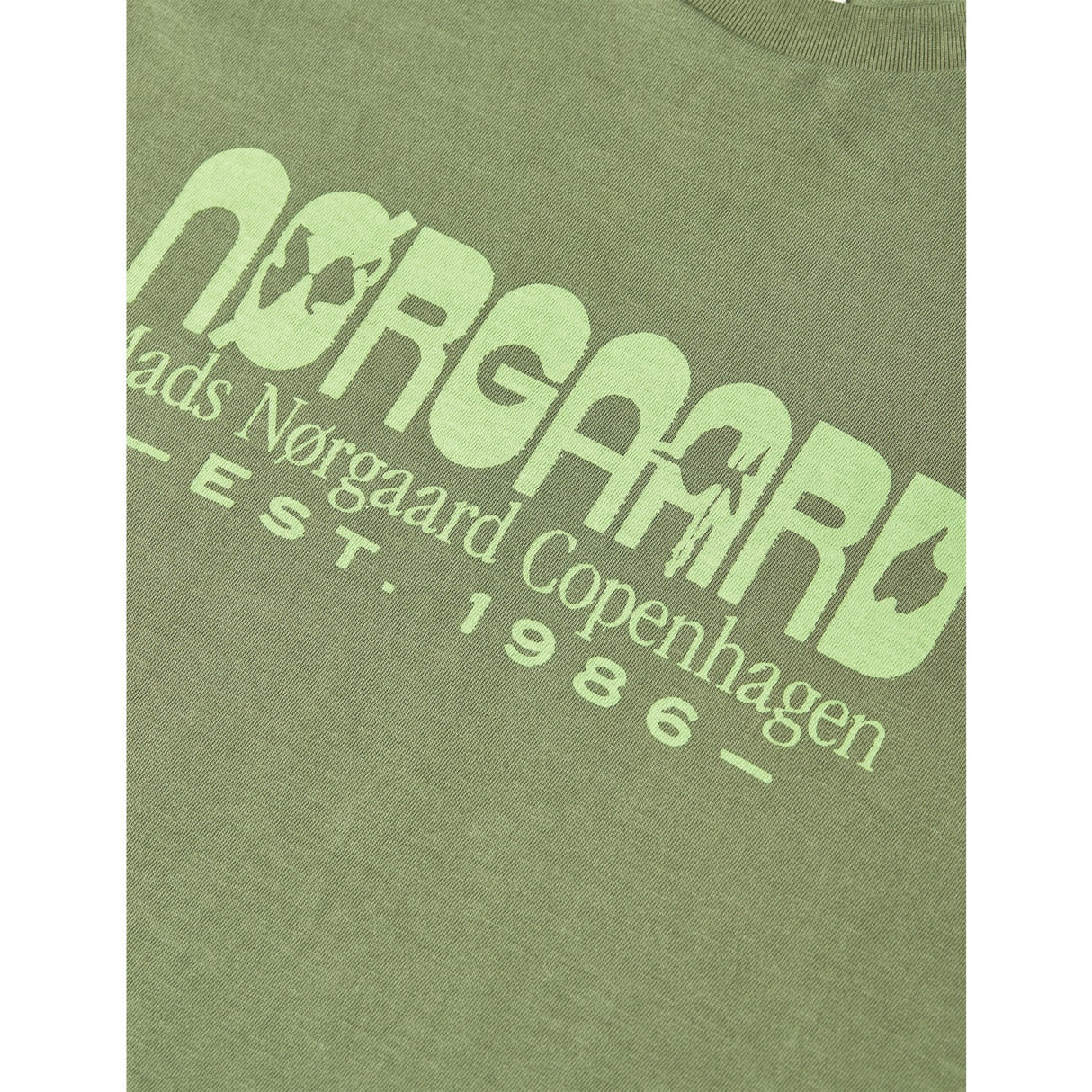 Mads Nørgaard Oil Green Printed Tee Thorlino Tee