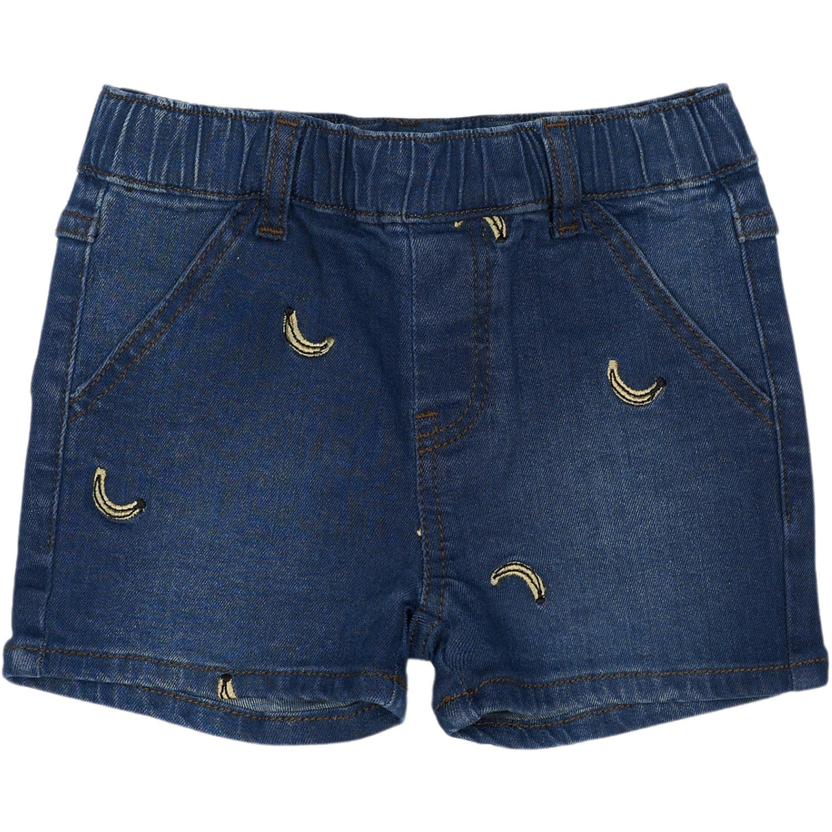 THE NEW Siblings Medium Blue Denim Embroidery Otis Denim Shorts