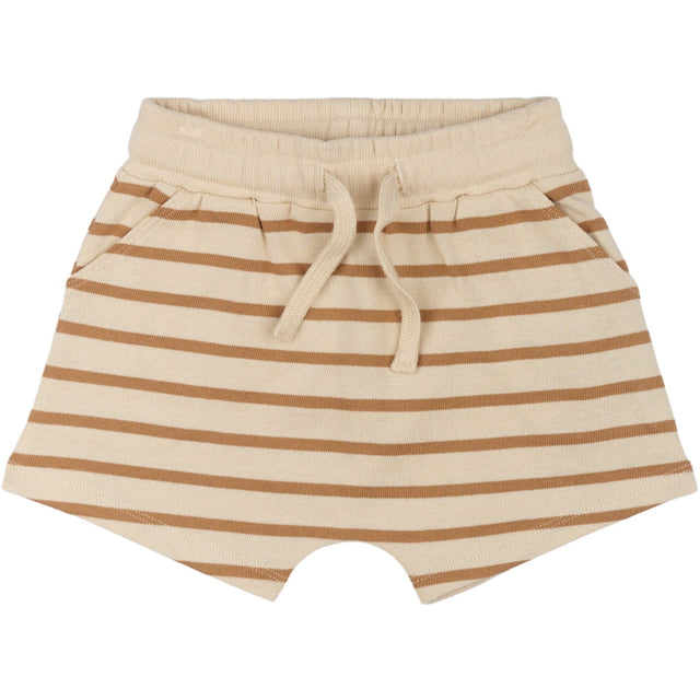 THE NEW Siblings Indian Tan Striped Nat Uni Shorts