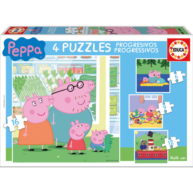 Educa Puslespil 6-9-12-16 Peppa Pig