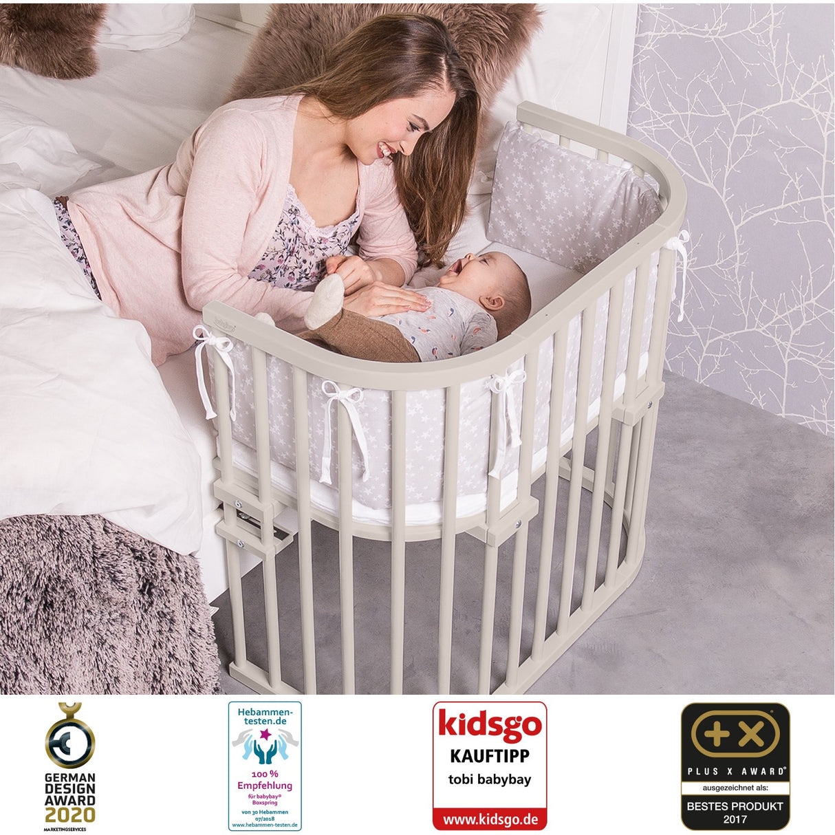 babybay® Beige Varnished Original Co-Sleeper