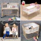 babybay® Bedside Crib Natural Ubehandlet Boxspring Co-Sleeper Babyseng