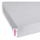 babybay® Soft Grey Jersey Cover Deluxe Lagen 2-Pak Boxspring Xxl