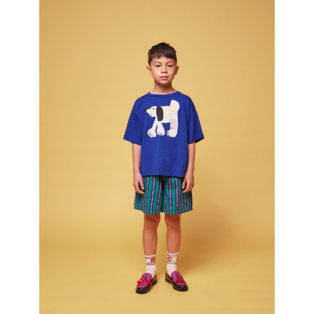 Bobo Choses Dark Green Stripes All Over Bermuda Shorts