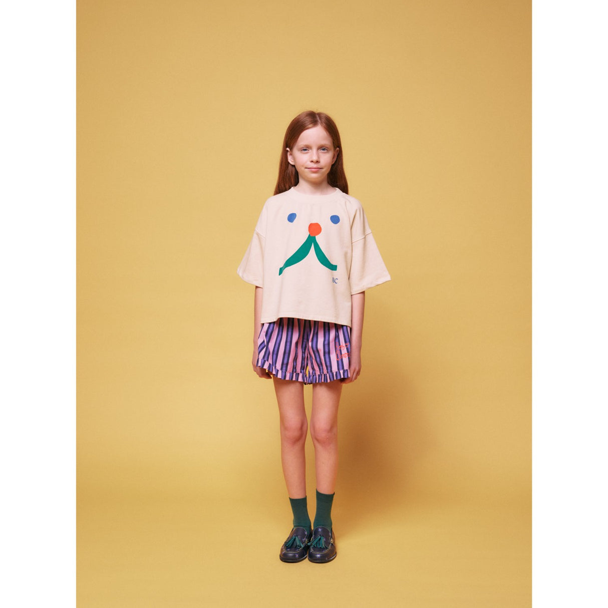 Bobo Choses Pink Stripes All Over Ruffle Shorts