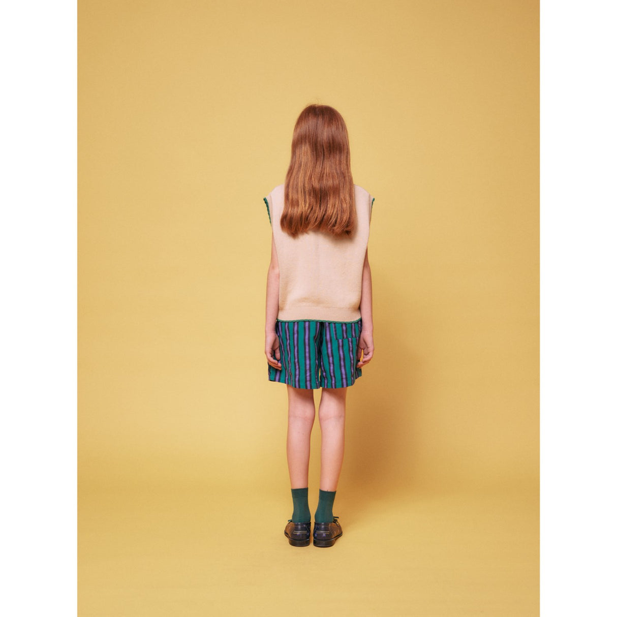 Bobo Choses Dark Green Stripes All Over Bermuda Shorts