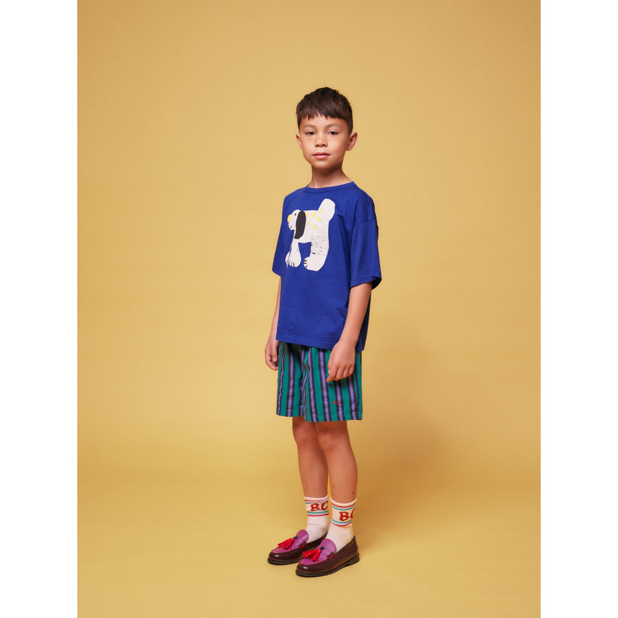 Bobo Choses Dark Green Stripes All Over Bermuda Shorts