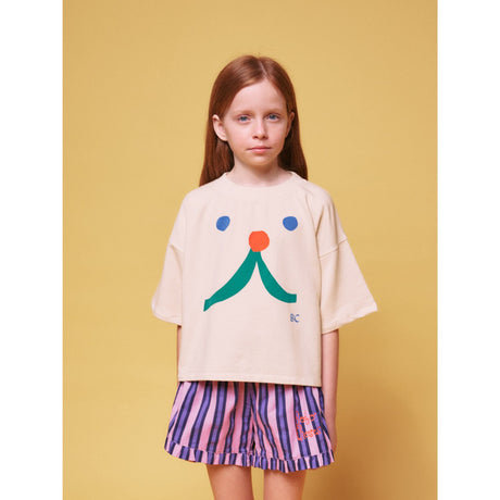 Bobo Choses Beige Funny Face Short Sleeve T-shirt