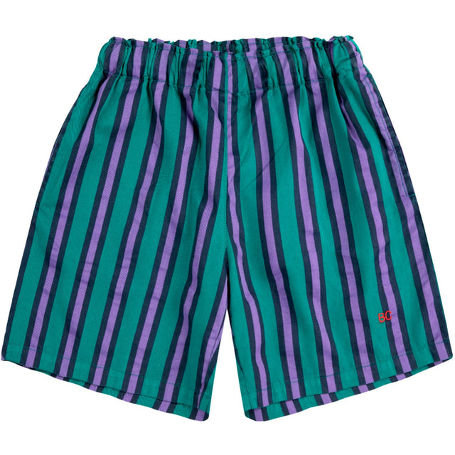 Bobo Choses Dark Green Stripes All Over Bermuda Shorts