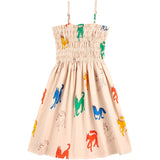 Bobo Choses Beige Wonder Horses All Over Sleevless Strap Kjole