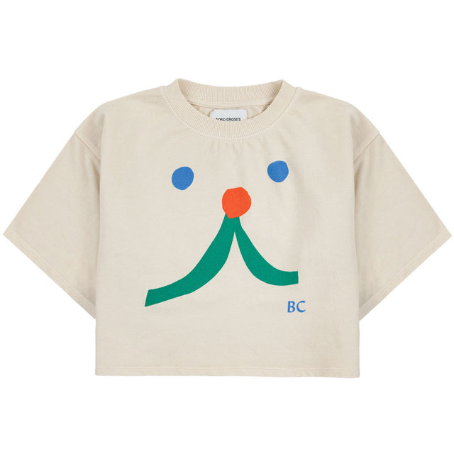 Bobo Choses Beige Funny Face Short Sleeve T-shirt