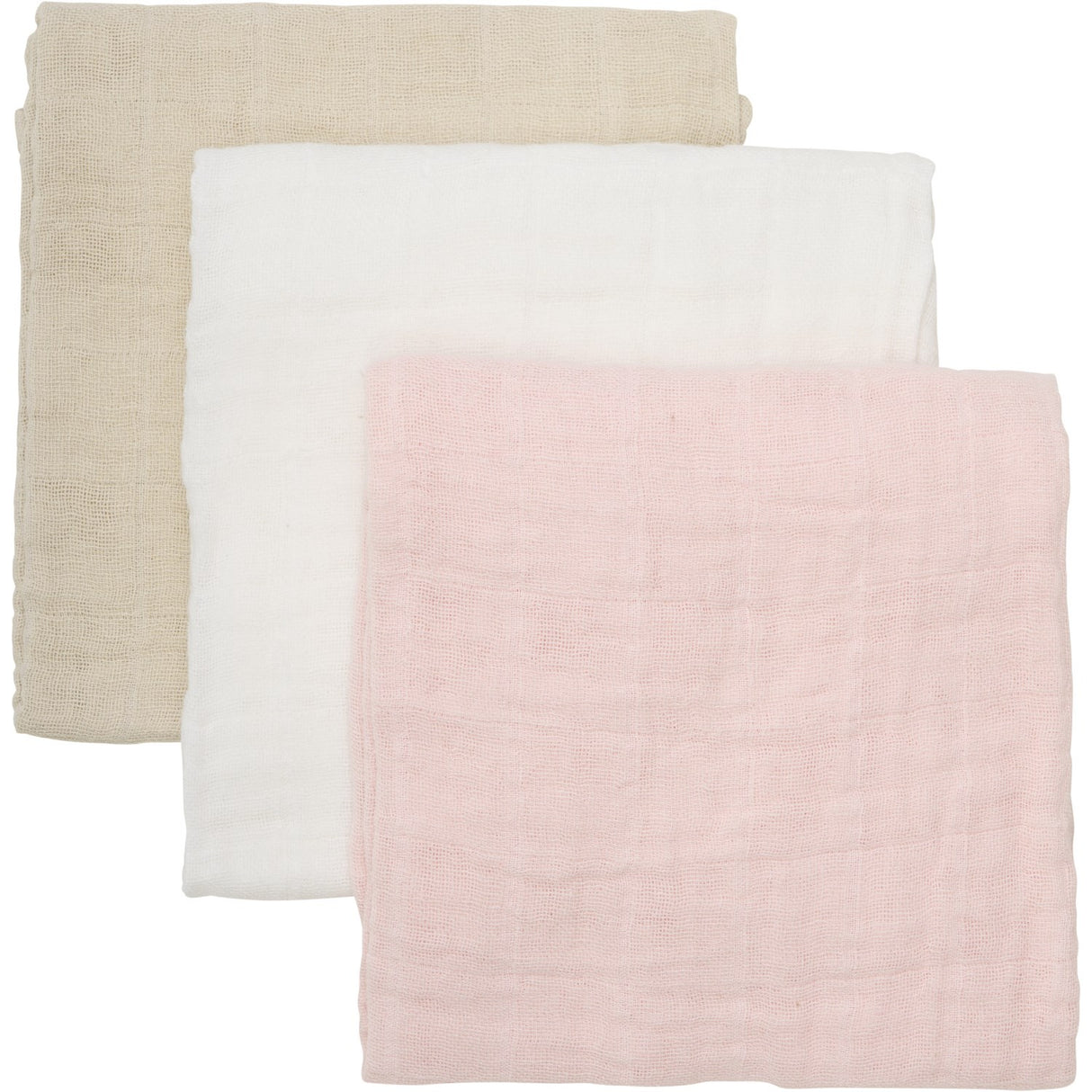 Pippi Veiled Rose Økologiske Stofbleer Muslin 3-pak