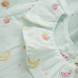 Minymo Wan Blue Kjole Broderi