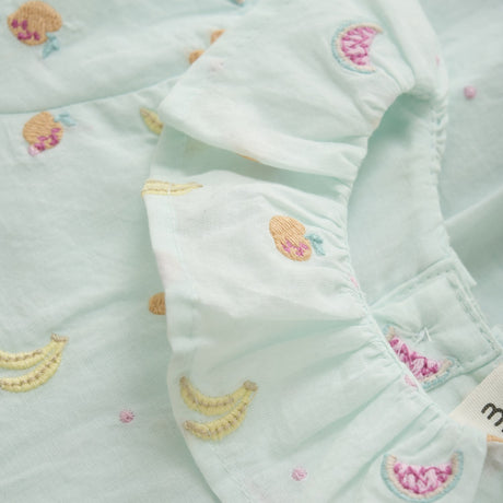 Minymo Wan Blue Kjole Broderi