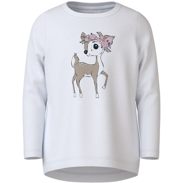 Name It Bright White Flower Deer Vix Bluse