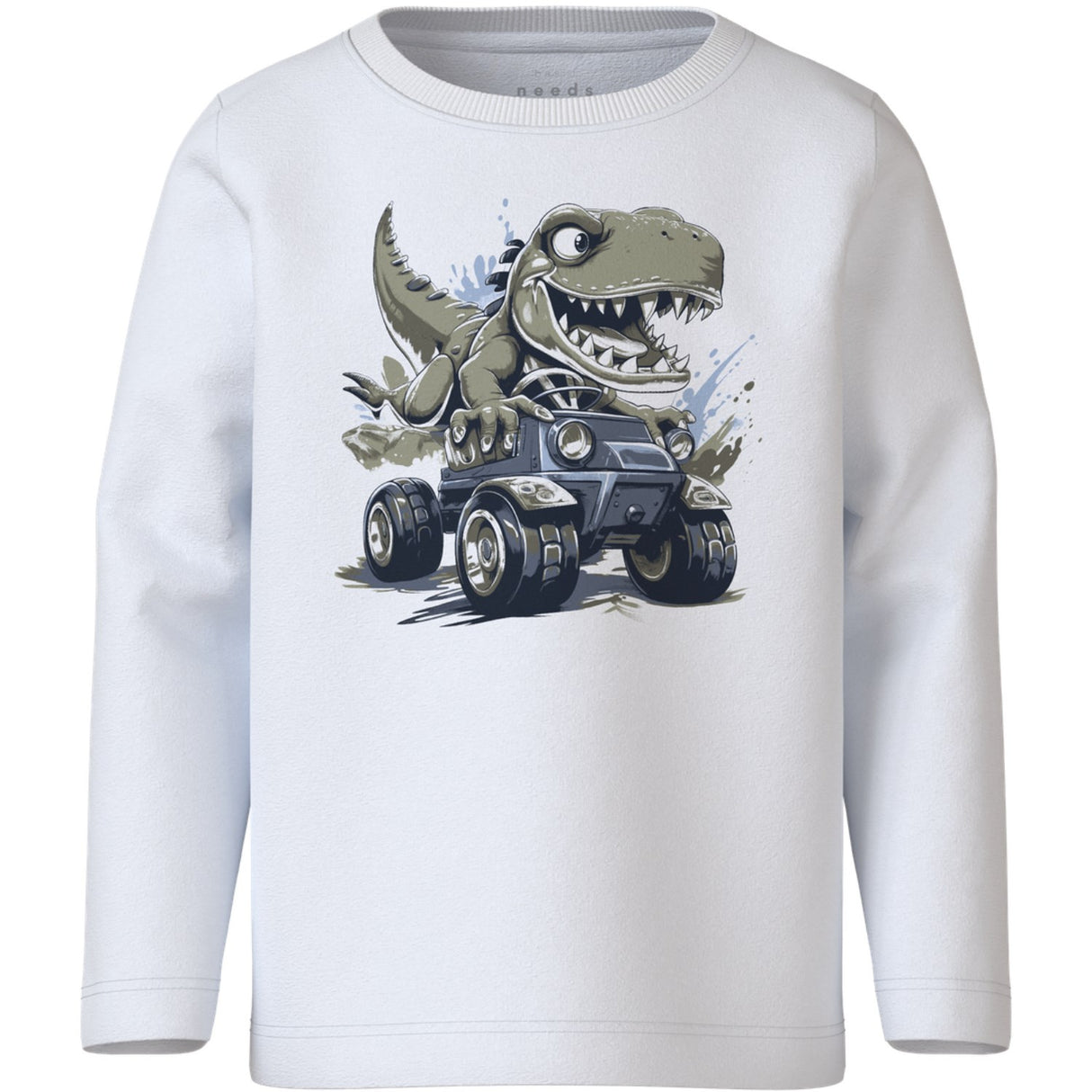 Name It Bright White Dino Race Vux Bluse