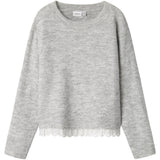 Name It Light Grey Melange Talace Loose Strik Bluse