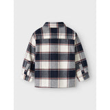 Name It Navy Blazer Check Tamol Oversize Skjorte