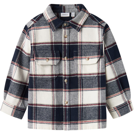 Name It Navy Blazer Check Tamol Oversize Skjorte